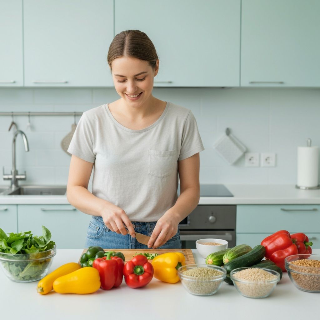 Healthy meal preparation with fresh ingredients